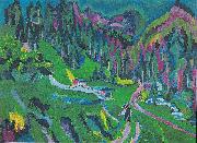 Ernst Ludwig Kirchner Landschaft Sertigtal France oil painting artist